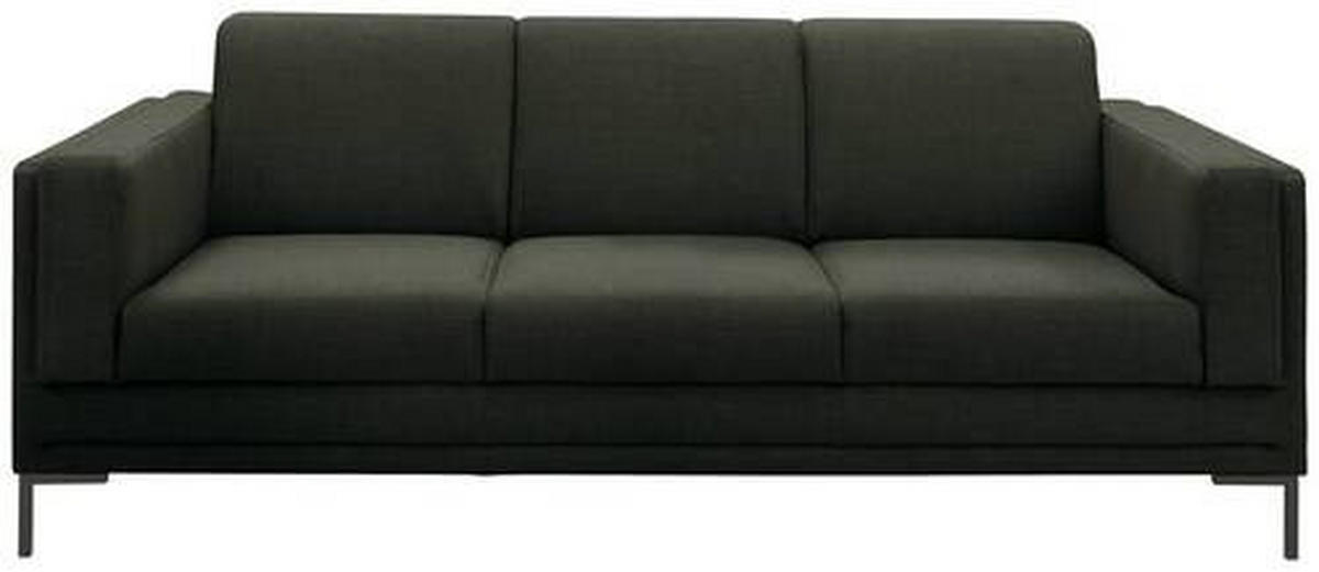3-SITZER-SOFA Webstoff Dunkelgrün  - Dunkelgrün/Silberfarben, Design, Textil/Metall (210/82/90cm) - LOOKS by W.Joop
