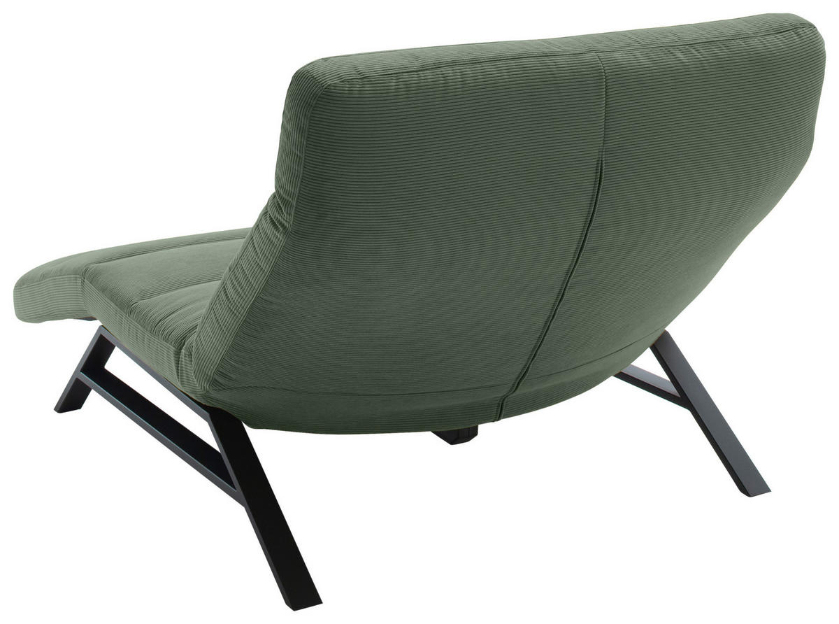 RELAXLIEGE Feincord Olivgrün  - Schwarz/Olivgrün, Design, Textil/Metall (120/54-113/158-198cm) - Pure Home Lifestyle