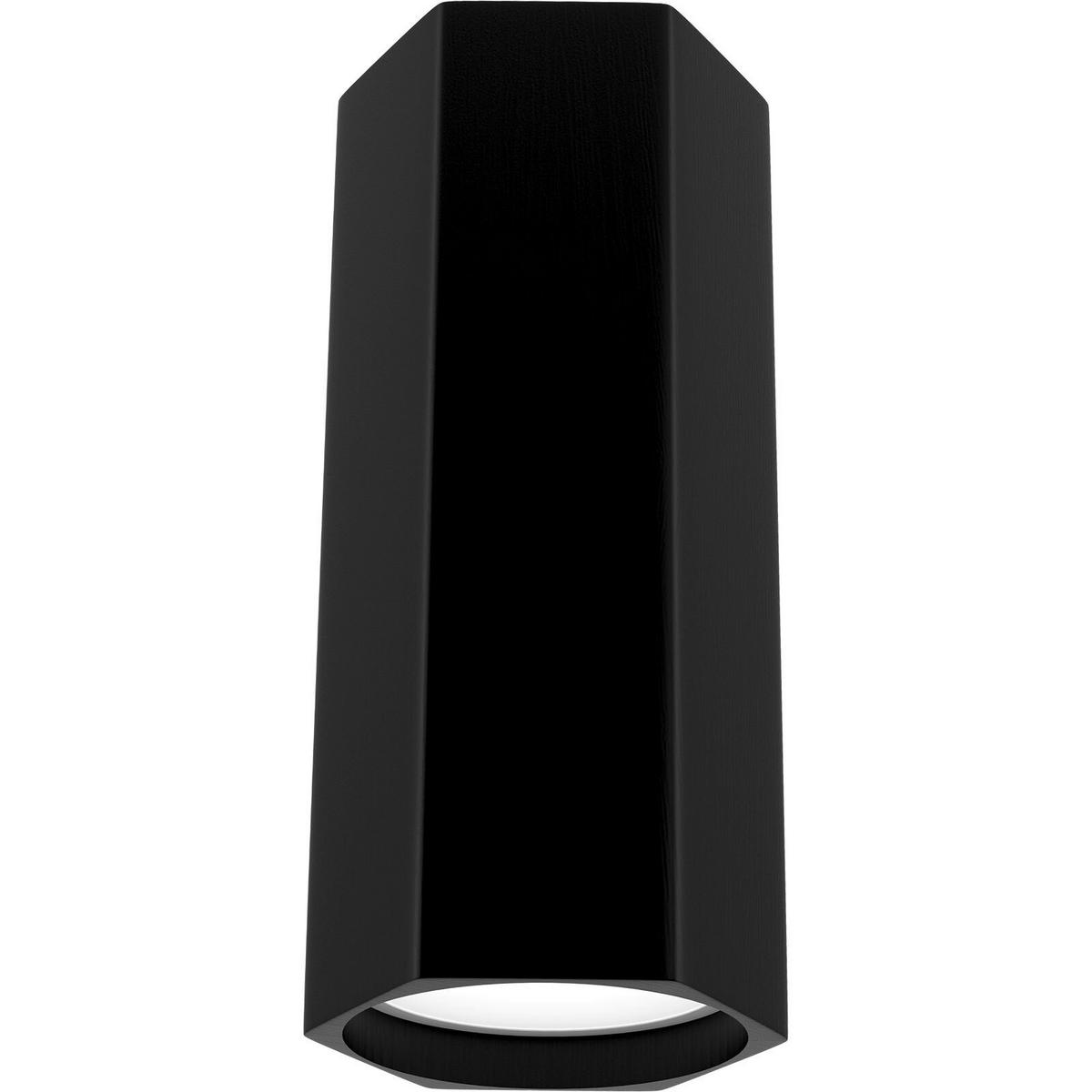 DECKENSTRAHLER Hexa 6.5/13 cm   - Schwarz, Basics, Holz (6.5/13cm)