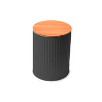 VORRATSDOSE 1 l  - Schwarz/Naturfarben, Basics, Naturmaterialien/Kunststoff (11/13cm) - Homeware Profession.
