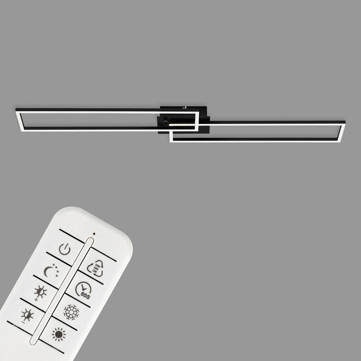 LED-DECKENLEUCHTE 110/25/8 cm   - Schwarz, Design, Kunststoff/Metall (110/25/8cm)