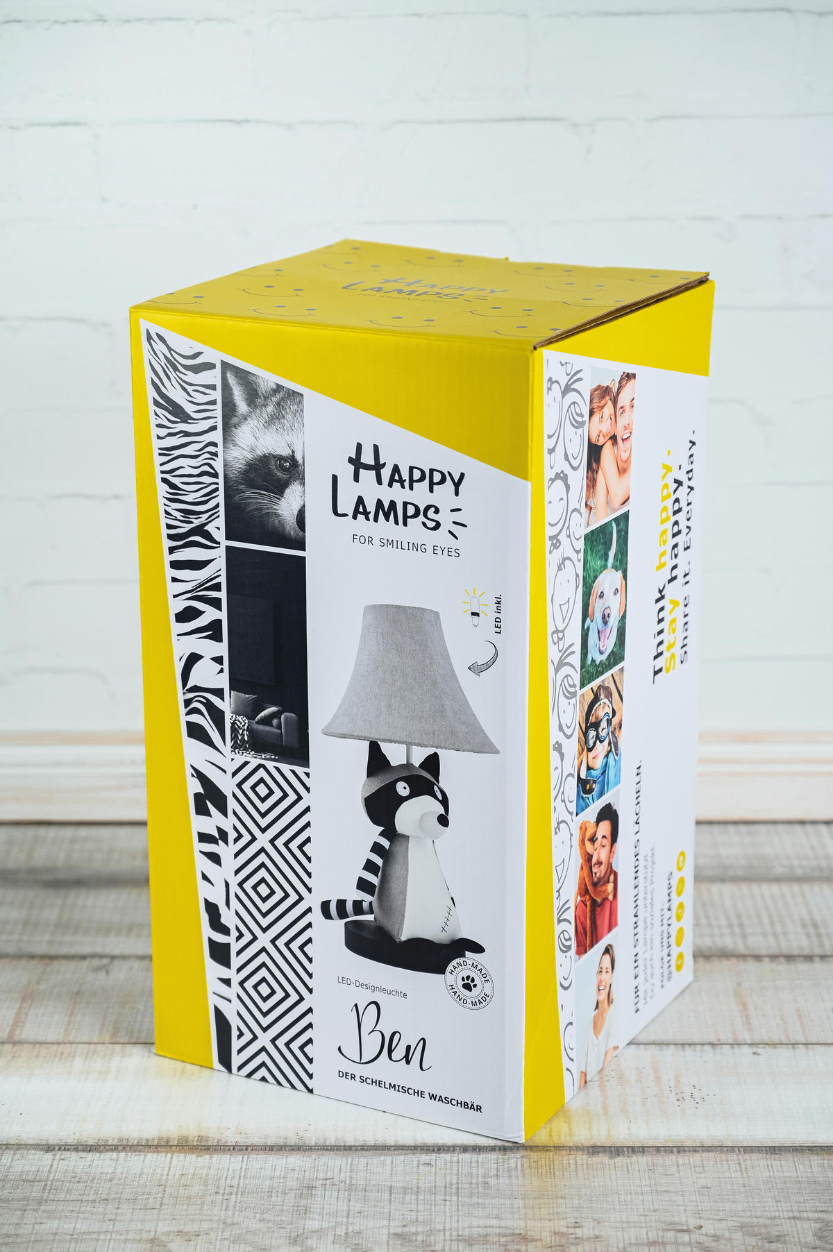 LED-KINDERTISCHLEUCHTE 26/47/26 cm   - Hellgrau/Weiß, LIFESTYLE, Textil/Metall (26/47/26cm) - Happy Lamps