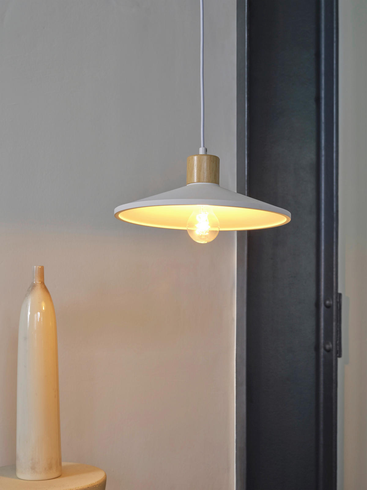 HÄNGELEUCHTE 32/116.5 cm  - Basics, Holz/Stein (32/116.5cm) - Osram