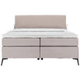 BOXSPRINGBETT 180/200 cm  in Hellgrau, Beige  - Beige/Hellgrau, Design, Textil/Metall (180/200cm) - Hom`in