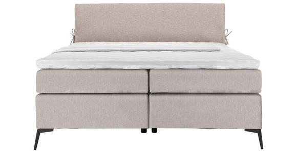 BOXSPRINGBETT 180/200 cm in Hellgrau, Beige - Beige/Hellgrau, Design, Textil/Metall (180/200cm) - Hom`in