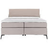 BOXSPRINGBETT 180/200 cm  in Hellgrau, Beige  - Beige/Hellgrau, Design, Textil/Metall (180/200cm) - Hom`in