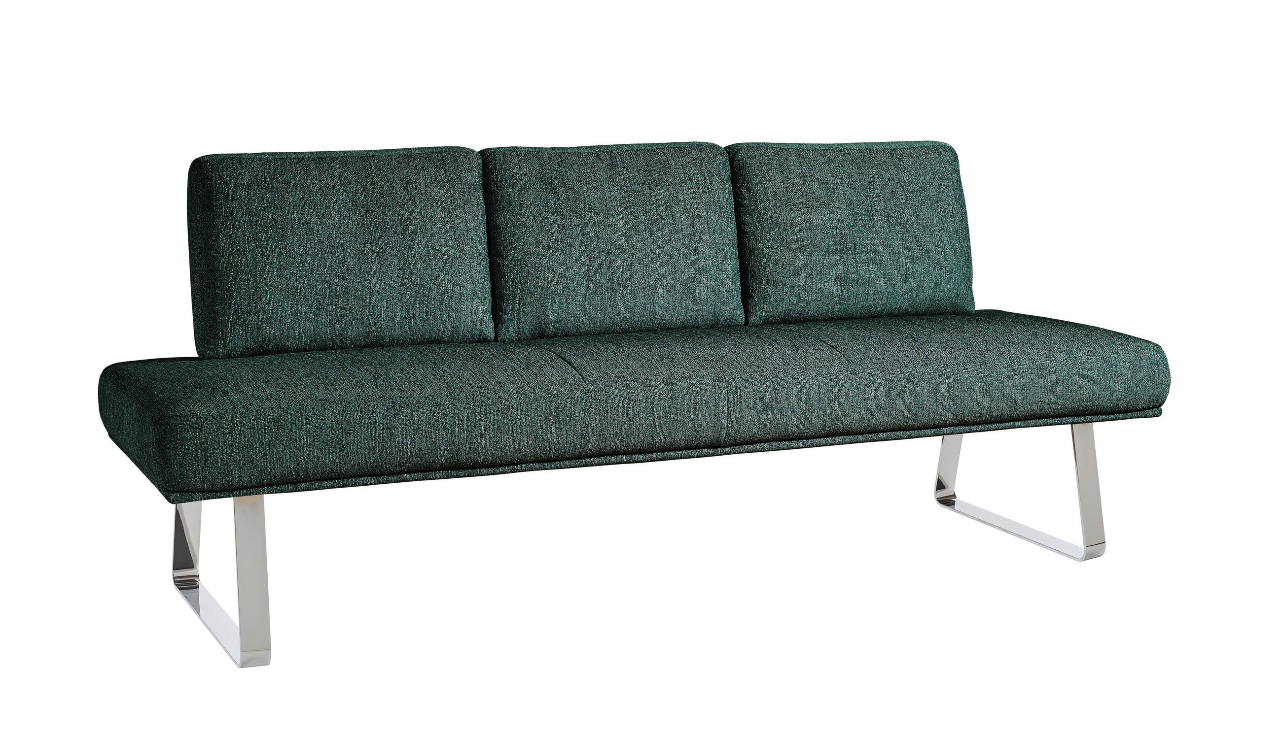 SITZBANK 224/92/78 cm  in Grün  - Chromfarben/Grün, Design, Textil/Metall (224/92/78cm) - Dieter Knoll