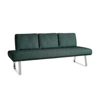 SITZBANK 224/92/78 cm  in Grün  - Chromfarben/Grün, Design, Textil/Metall (224/92/78cm) - Dieter Knoll
