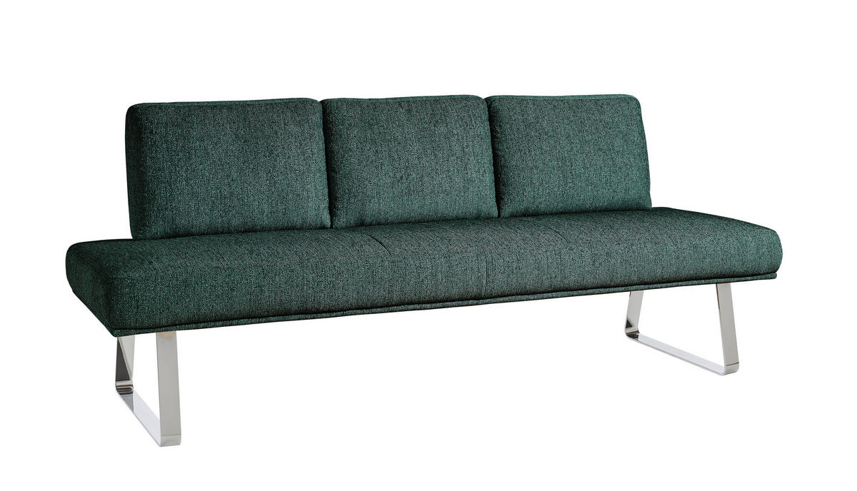 SITZBANK 224/92/78 cm  in Grün  - Chromfarben/Grün, Design, Textil/Metall (224/92/78cm) - Dieter Knoll