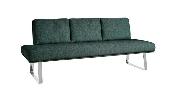 SITZBANK 224/92/78 cm in Grün - Chromfarben/Grün, Design, Textil/Metall (224/92/78cm) - Dieter Knoll
