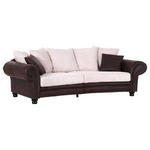 CHESTERFIELD-SOFA Braun, Creme Cord, Flachgewebe  - Dunkelbraun/Creme, ROMANTIK / LANDHAUS, Holz/Textil (276/81/140cm) - Landscape