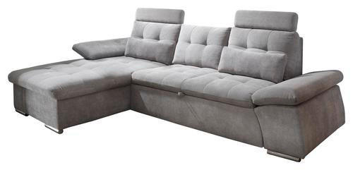 ECKSOFA Schlammfarben Mikrovelours  - Schlammfarben/Silberfarben, KONVENTIONELL, Kunststoff/Textil (170/268cm) - MID.YOU