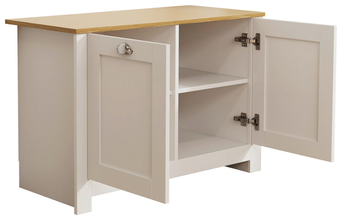 BYRÅ 89/60/40 cm  - vit/honungsek, Lifestyle, metall/trämaterial (89/60/40cm) - MID.YOU
