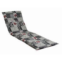 LIEGENAUFLAGE Karo  - Weiß/Grau, Design, Textil (48/4/200cm)