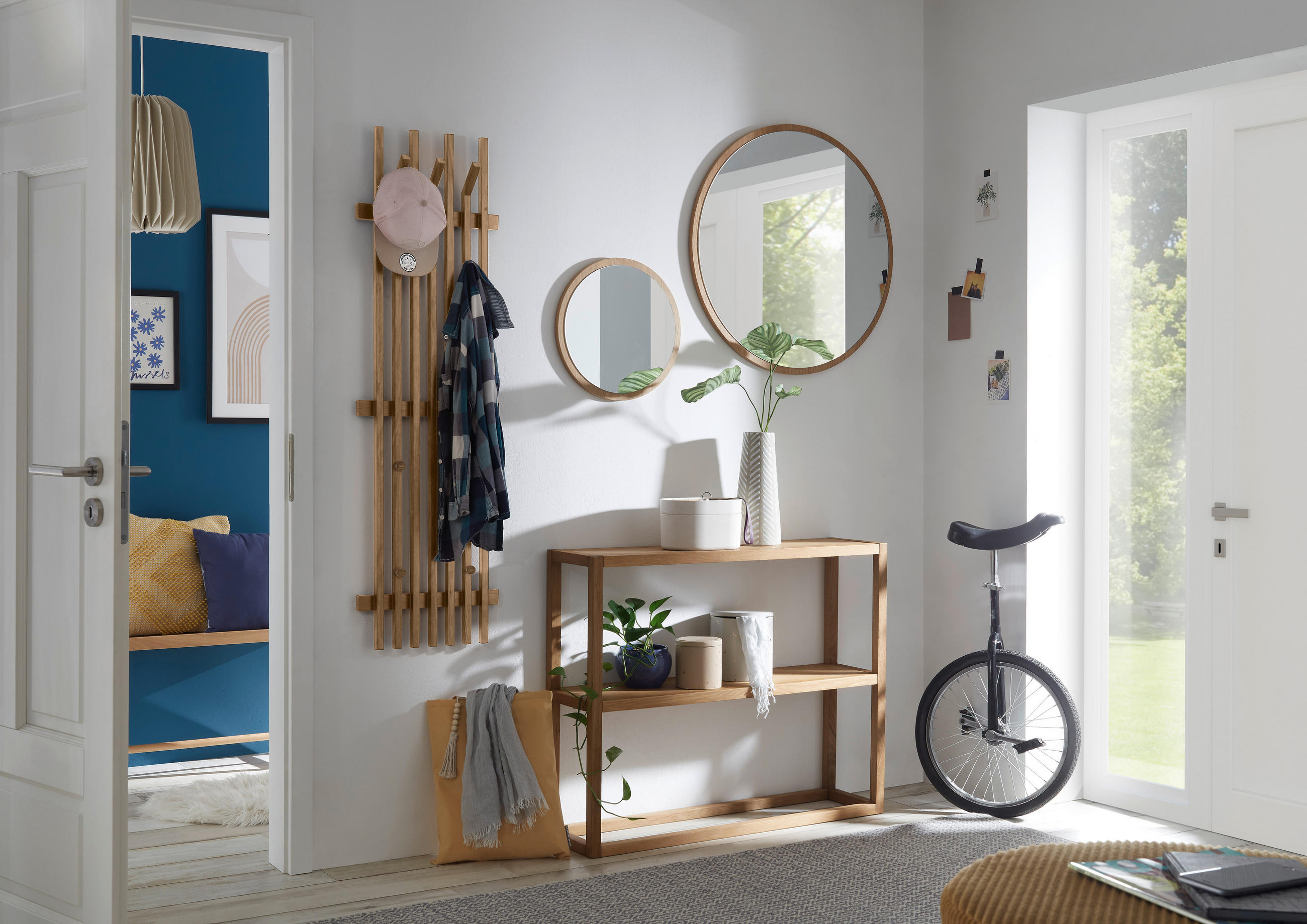 Thumbnail - Garderobenpaneel Bantry, Eiche, Holz, Eiche, massiv, 40x135x11 cm, Aufhängemöglichkeit, Garderobe, Garderobenpaneele, Ga...