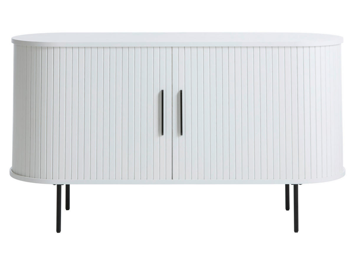 SIDEBOARD Weiß  140/76/45 cm  - Schwarz/Weiß, Trend, Holzwerkstoff/Metall (140/76/45cm) - home24