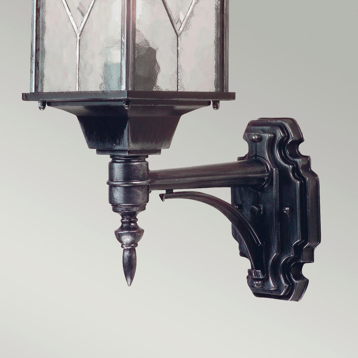 VÄGGLAMPA FÖR UTOMHUS - silver/svart, Klassisk, metall/glas (15.9/53.5/28.5cm) - Elstead Lighting