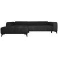 ECKSOFA  in Chenille Schwarz  222/279 cm  - Schwarz, KONVENTIONELL, Kunststoff/Textil (222/279cm) - Hom`in