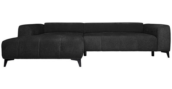 ECKSOFA  in Chenille Schwarz  222/279 cm  - Schwarz, KONVENTIONELL, Kunststoff/Textil (222/279cm) - Hom`in