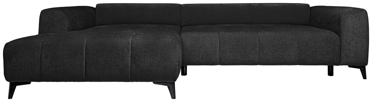 HÖRNSOFFA i chenille svart  - svart, Klassisk, textil/plast (222/279cm) - MID.YOU