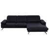 ECKSOFA in Echtleder Schwarz  328/193 cm  - Schwarz, Design, Leder/Metall (328/193cm) - Dieter Knoll