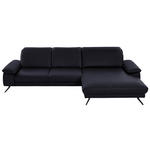 ECKSOFA Rivello in Echtleder Schwarz  328/193 cm  - Schwarz, Design, Leder/Metall (328/193cm) - Dieter Knoll