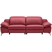 HÁROMÜLÉSES KANAPÉ bőr piros  - krómszínű/fekete, Design, műanyag/bőr (234/83-99/110cm) - Celina Home