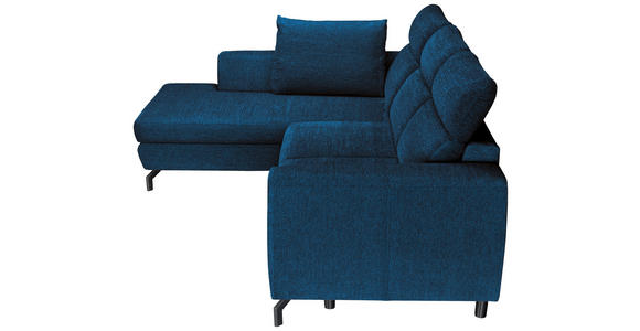 ECKSOFA Blau Chenille  - Blau/Schwarz, KONVENTIONELL, Textil/Metall (185/266cm) - Carryhome