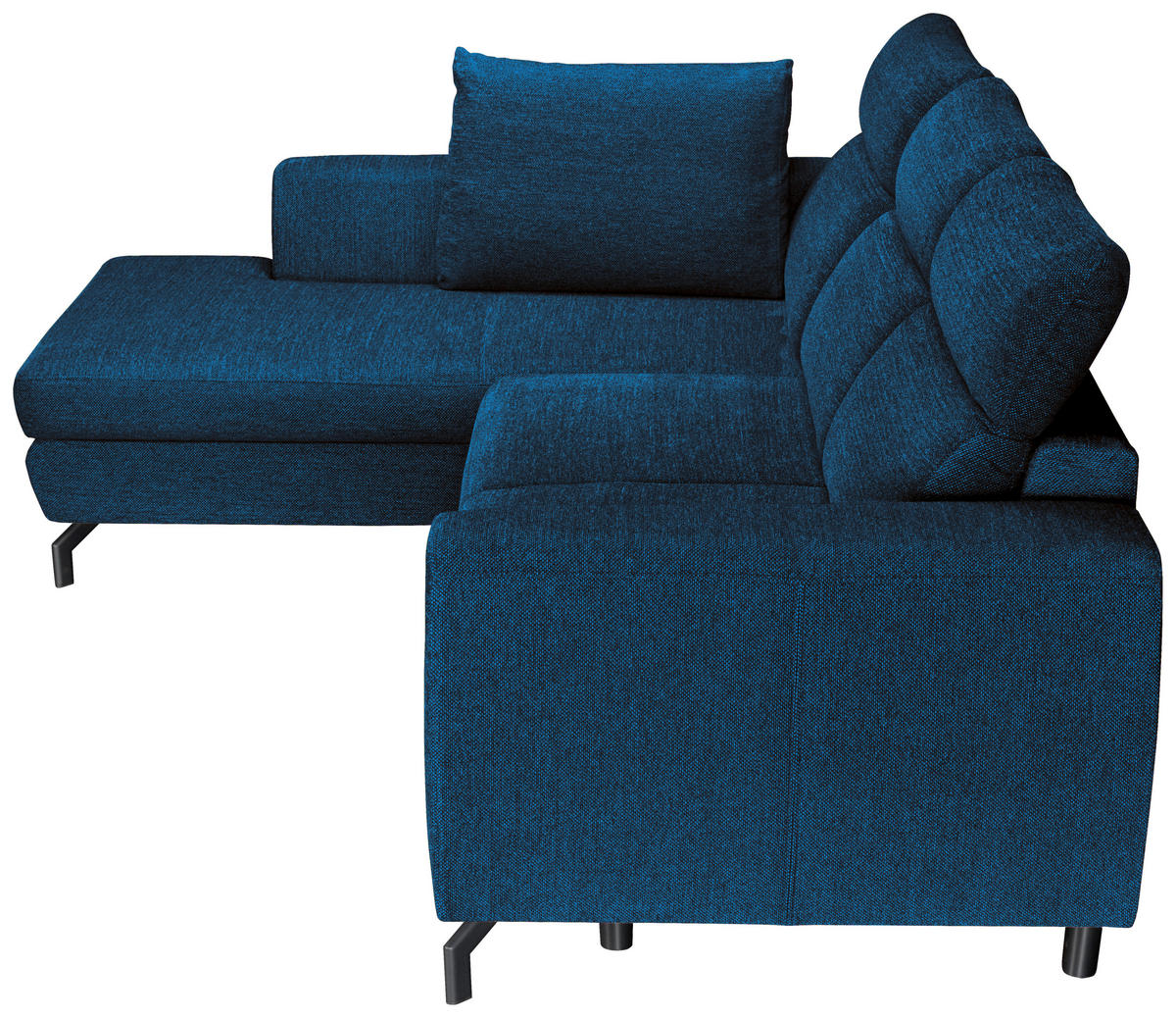 ECKSOFA Blau Chenille  - Blau/Schwarz, KONVENTIONELL, Textil/Metall (185/240cm) - Carryhome