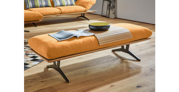 HOCKERBANK in Holz, Textil Currygelb - Currygelb/Schwarz, Design, Holz/Textil (150/43/60cm) - Dieter Knoll