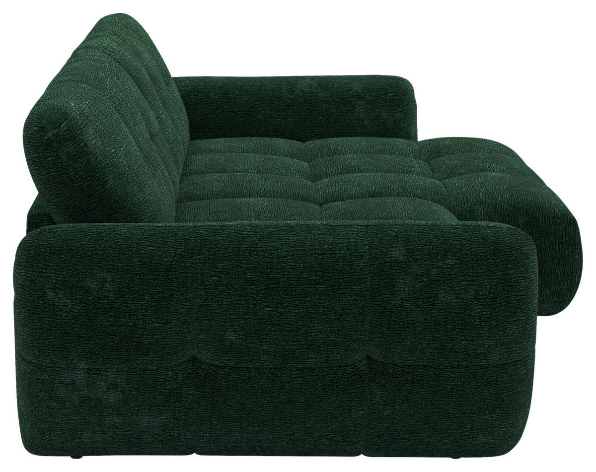 ECKSOFA NIVO Dunkelgrün Chenille Rücken echt  - Dunkelgrün/Schwarz, MODERN, Kunststoff/Textil (312/175cm) - Livetastic