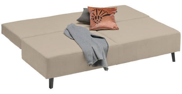 SCHLAFSOFA in Cord Hellbraun - Hellbraun/Schwarz, MODERN, Textil/Metall (193/85/88cm) - Novel