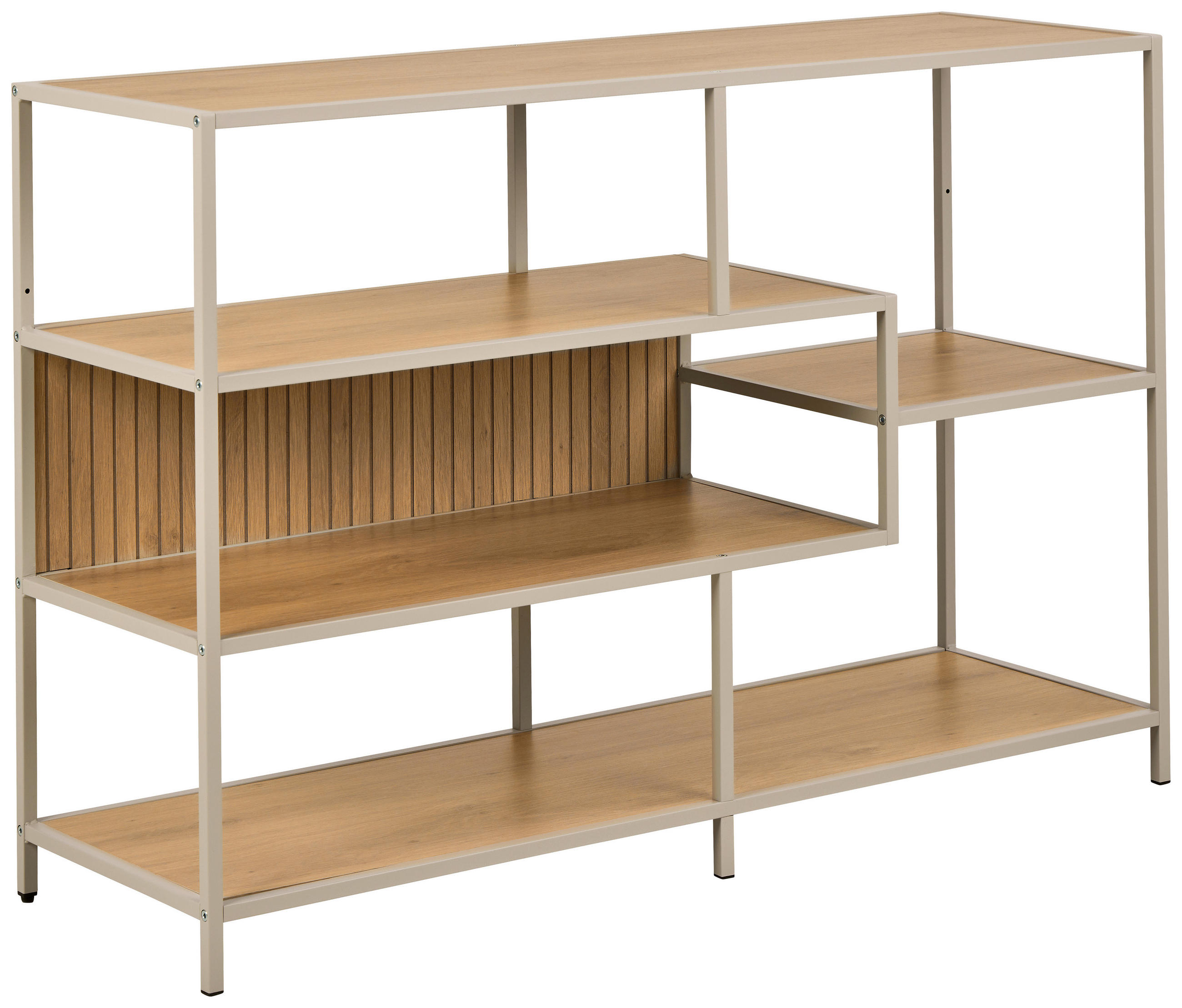 REGAL Grau, Eichefarben  - Eichefarben/Grau, MODERN, Holzwerkstoff/Metall (114/78/35cm) - Xora