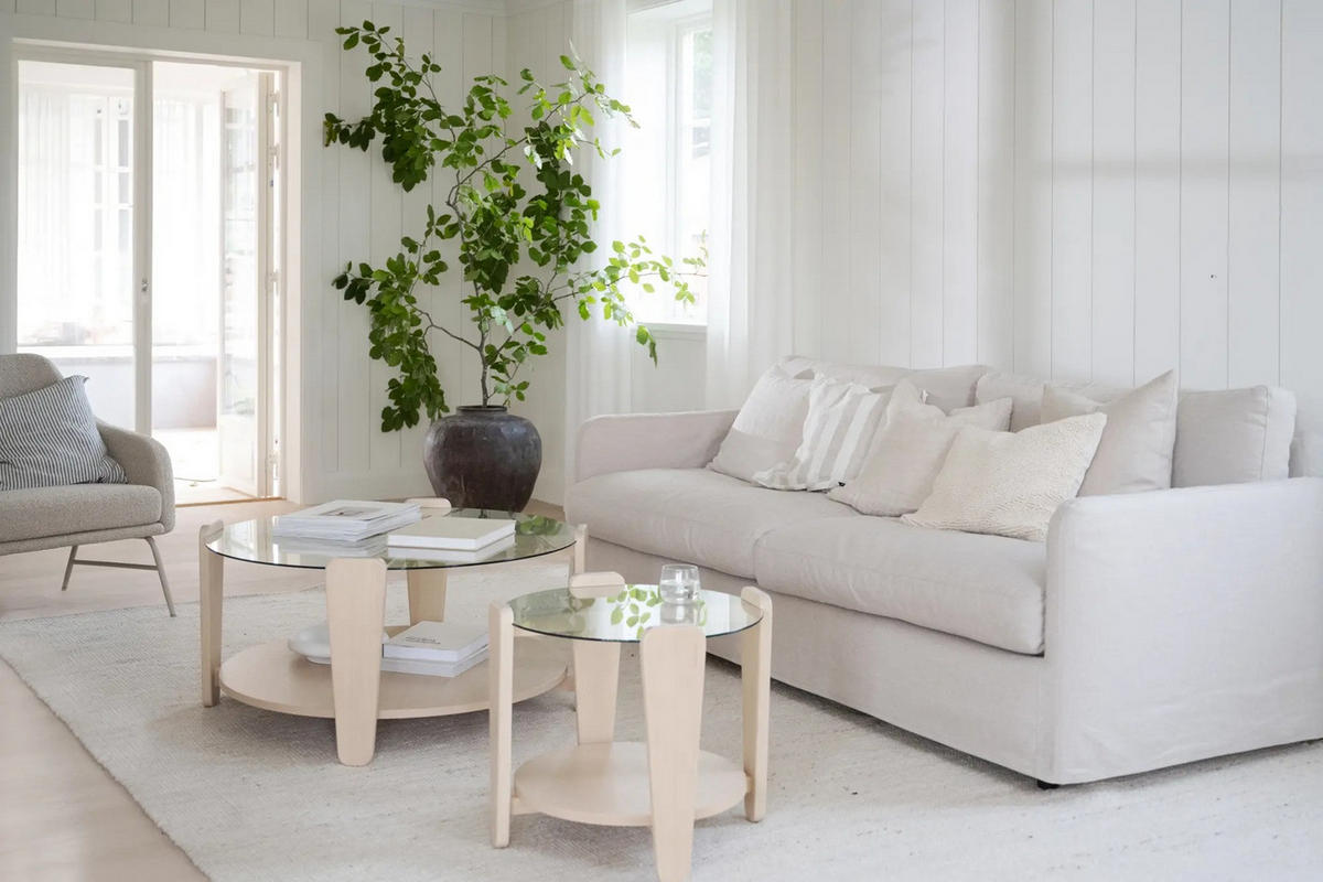 SOFFBORD i trä, glas  - ek Bianco, Klassisk, trä/glas (93/45cm) - Rowico