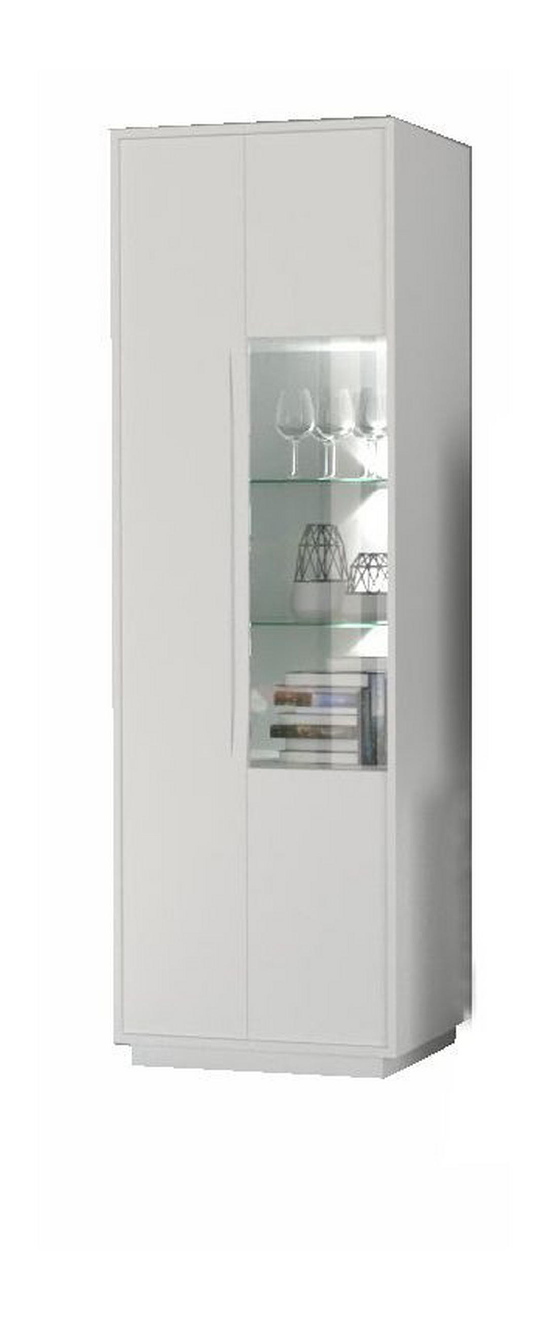 VITRINE Weiss  65/198/38 cm  - Weiss, Modern, Glas/Holzwerkstoff (65/198/38cm) - Carryhome