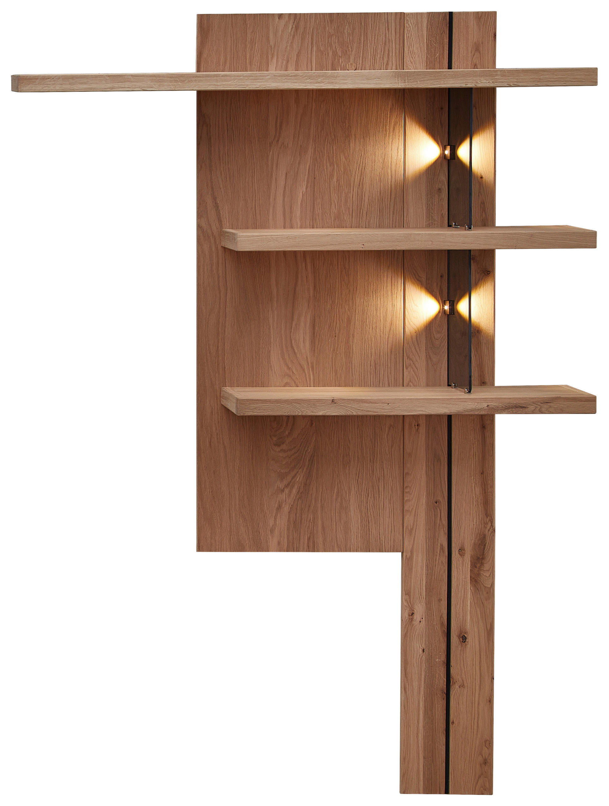 WANDPANEEL Schwarz, Wildeiche  122/174/24 cm  - Wildeiche/Schwarz, Natur, Holz/Holzwerkstoff (122/174/24cm) - Linea Natura