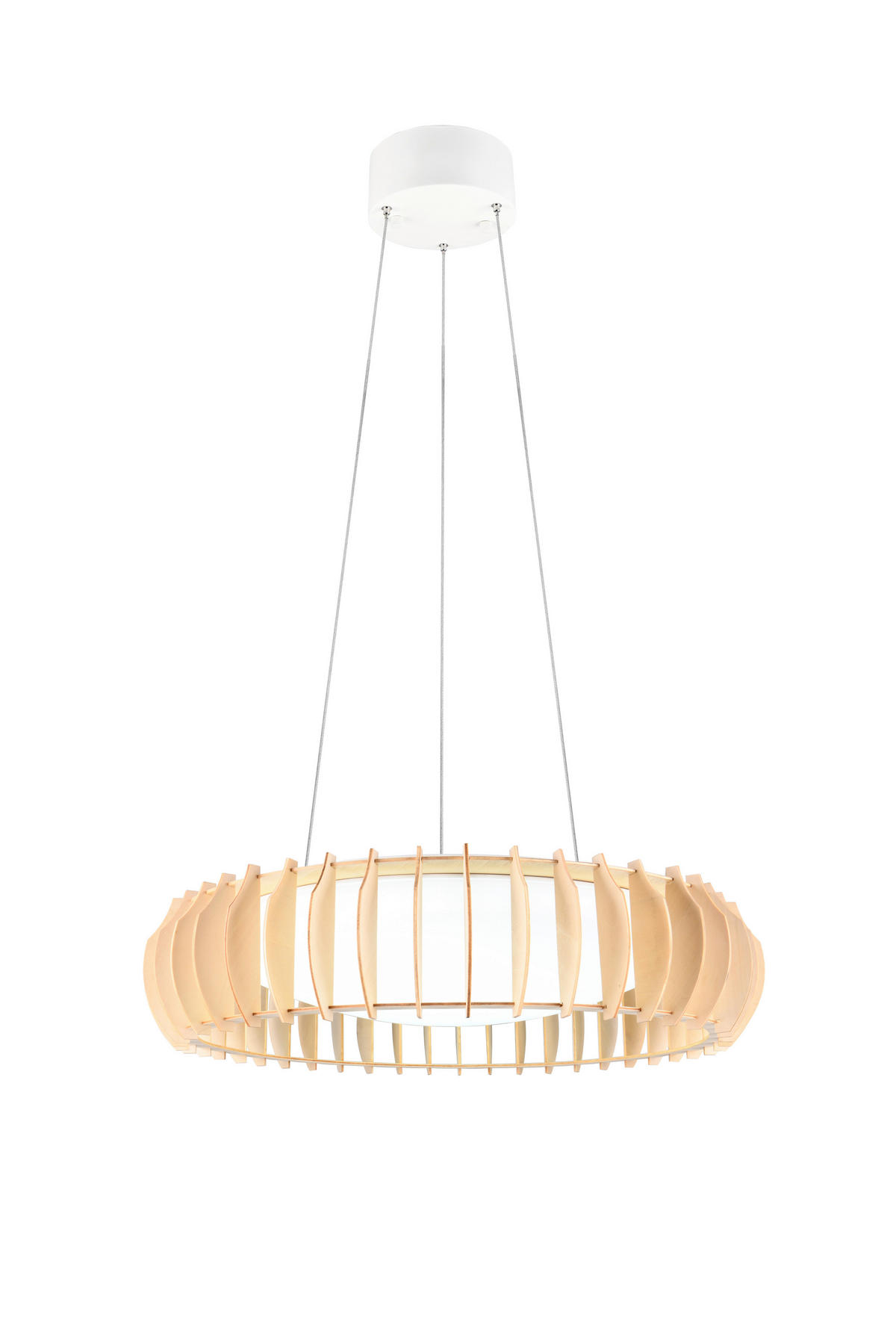 LED-PENDELLEUCHTE 60/150 cm  - Naturfarben/Weiß, Natur, Holz/Kunststoff (60/150cm)