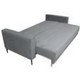 SCHLAFSOFA mit Liegefunktion, Rücken echt, haustierfreundlicher Bezug Cord Grau - Schwarz/Grau, KONVENTIONELL, Textil/Metall (222/93/98cm) - Carryhome