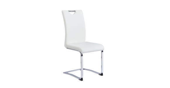 SCHWINGSTUHL in Lederlook - Chromfarben/Weiß, Design, Textil/Metall (42/97/55cm) - Carryhome