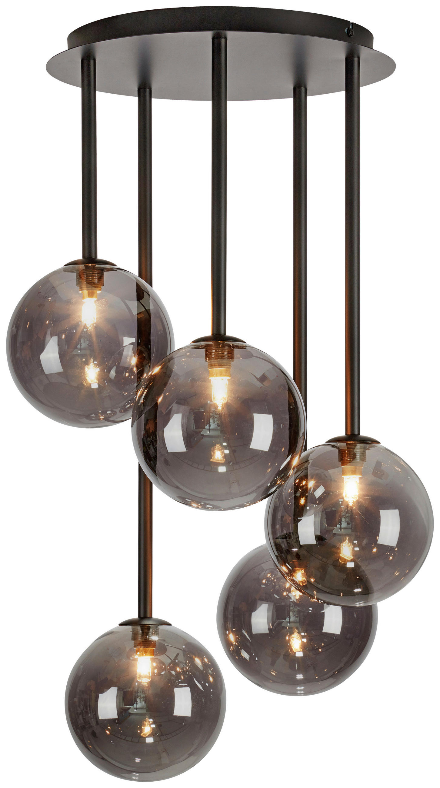 DECKENLEUCHTE Universe 40/68/40 cm   - Schwarz, Basics, Glas/Metall (40/68/40cm) - Markslöjd