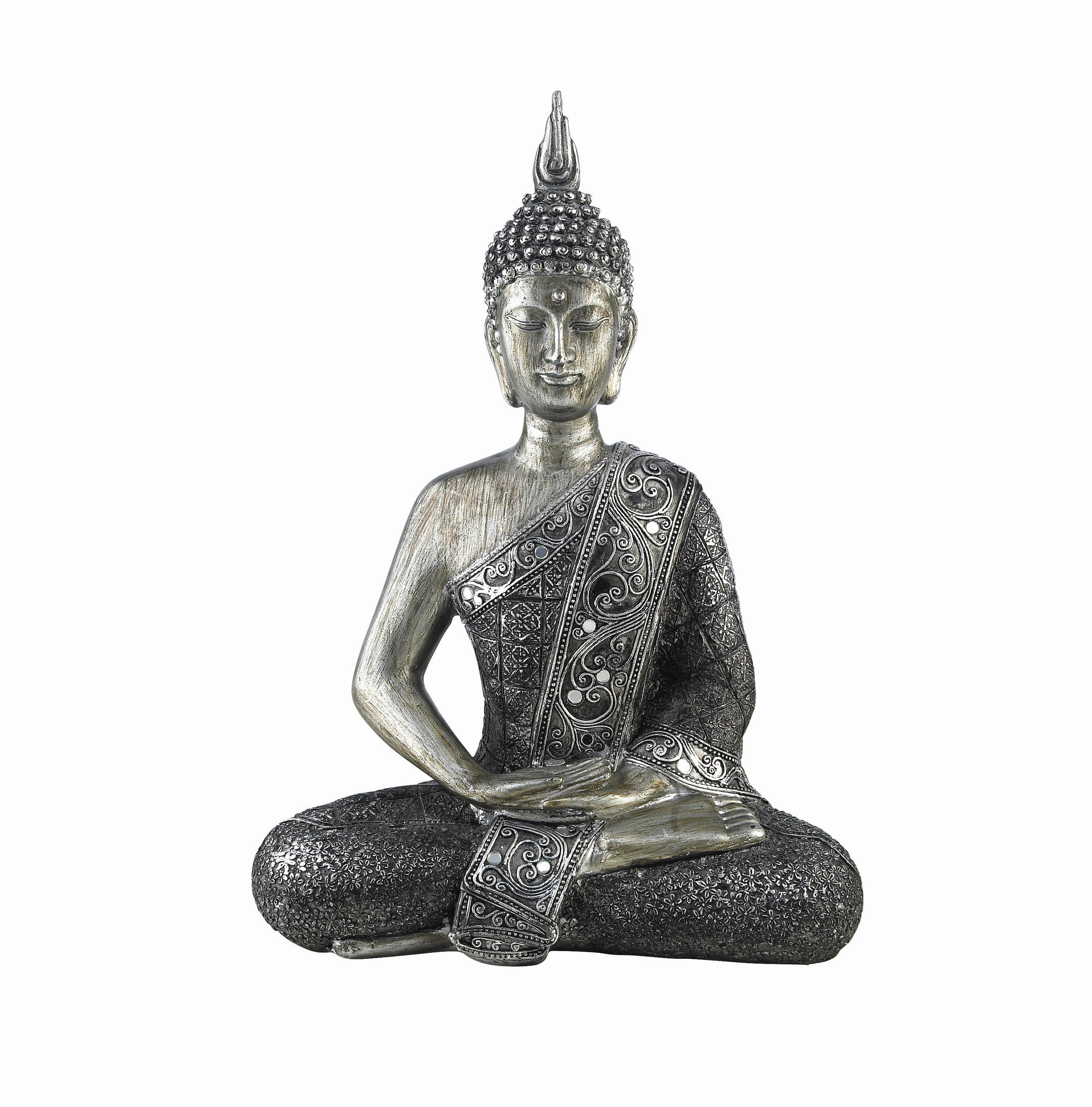 BUDDHA 22,5/29,5 cm  - silver, Lifestyle, plast/sten (22,5/29,5cm) - Ambia Home