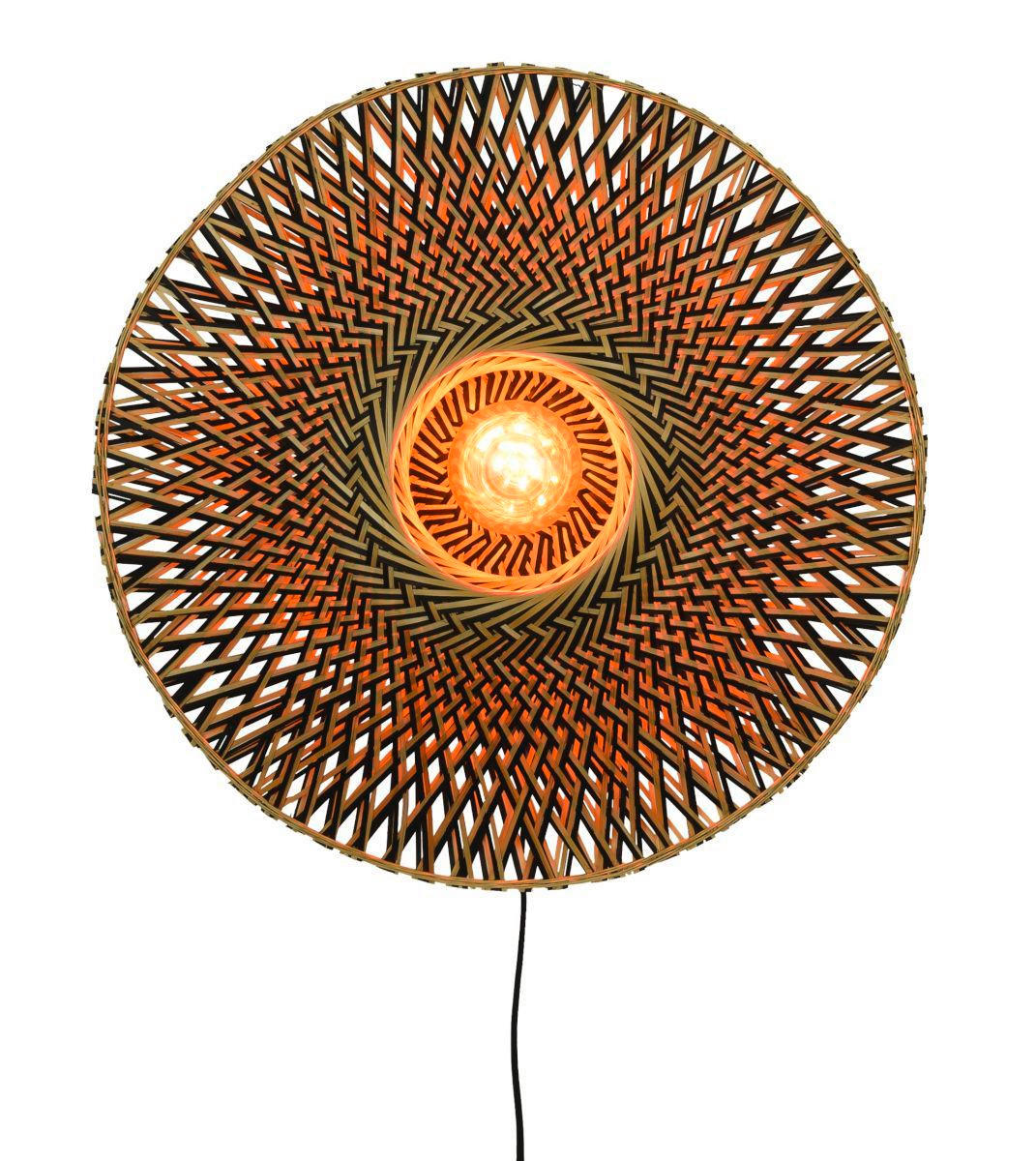 WANDLEUCHTE - Hellbraun/Schwarz, Design, Naturmaterialien/Metall (60/15cm) - Good & Mojo