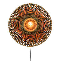 WANDLEUCHTE - Hellbraun/Schwarz, Design, Naturmaterialien/Metall (60/15cm) - Good & Mojo