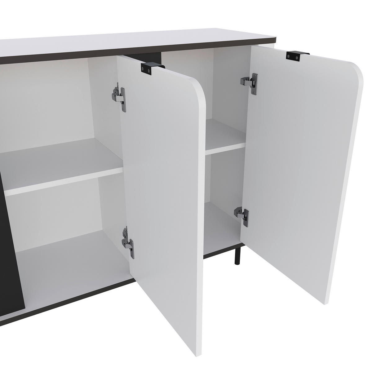 SIDEBOARD  in 136,8/82/35,2 cm  - Schwarz/Weiß, MODERN, Holzwerkstoff/Kunststoff (136,8/82/35,2cm) - Carryhome