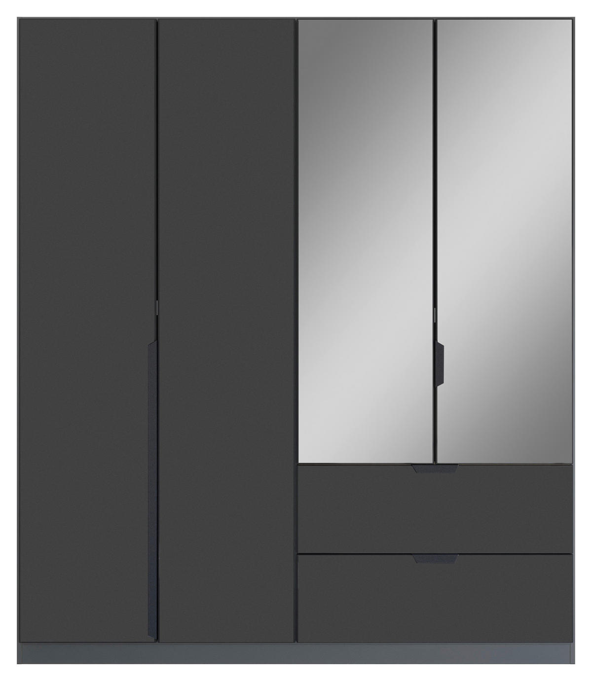 KLEIDERSCHRANK in Grau, Dunkelgrau  - Dunkelgrau/Grau, Konventionell, Glas/Holzwerkstoff (181/210/54cm) - Rauch Möbel