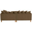 ECKSOFA Goldbraun Chenille  - Buchefarben/Goldbraun, KONVENTIONELL, Holz/Textil (276/162cm) - Carryhome