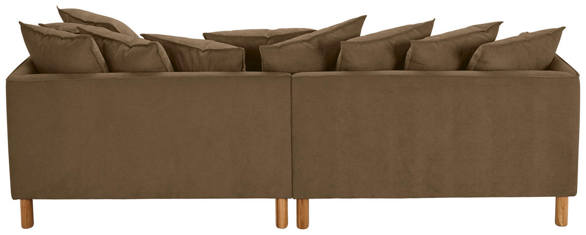 ECKSOFA Goldbraun Chenille  - Buchefarben/Goldbraun, KONVENTIONELL, Holz/Textil (276/162cm) - Carryhome