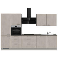 KÜCHENLEERBLOCK 330 cm   in Grau, Schieferfarben, Hellgrau  - Schieferfarben/Edelstahlfarben, MODERN, Holzwerkstoff/Metall (330cm) - Nobilia