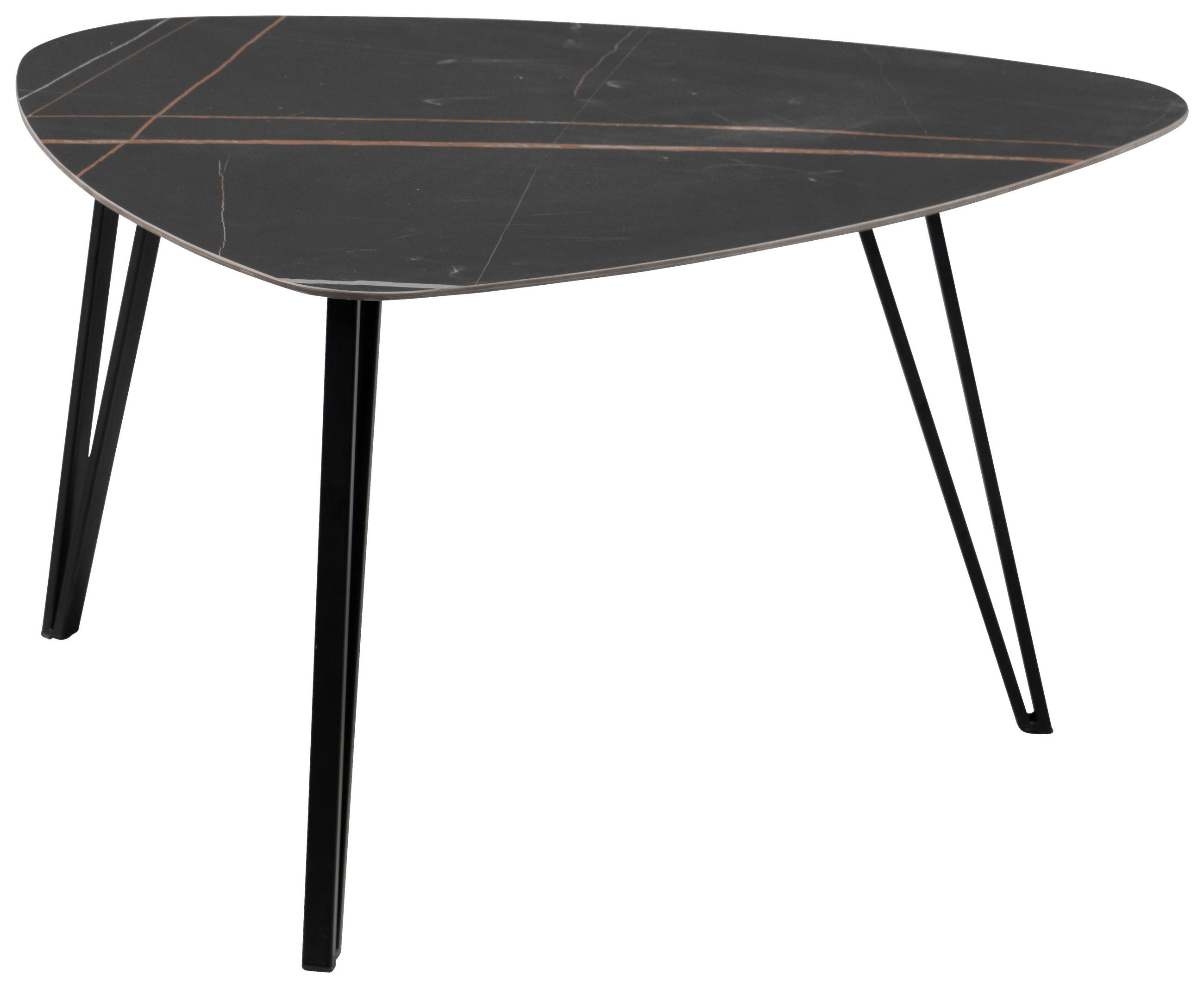 BEISTELLTISCH in Metall, Stein 83/68/45 cm  - Schwarz, Basics, Stein/Metall (83/68/45cm)