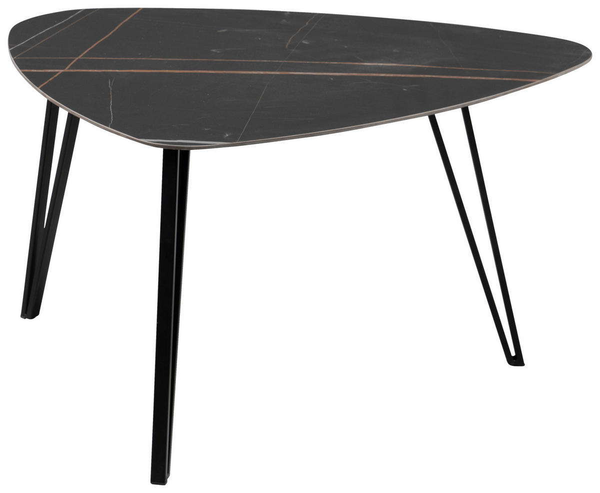 BEISTELLTISCH 83/68/45 cm Schwarz Freiform  - Schwarz, Basics, Stein/Metall (83/68/45cm)